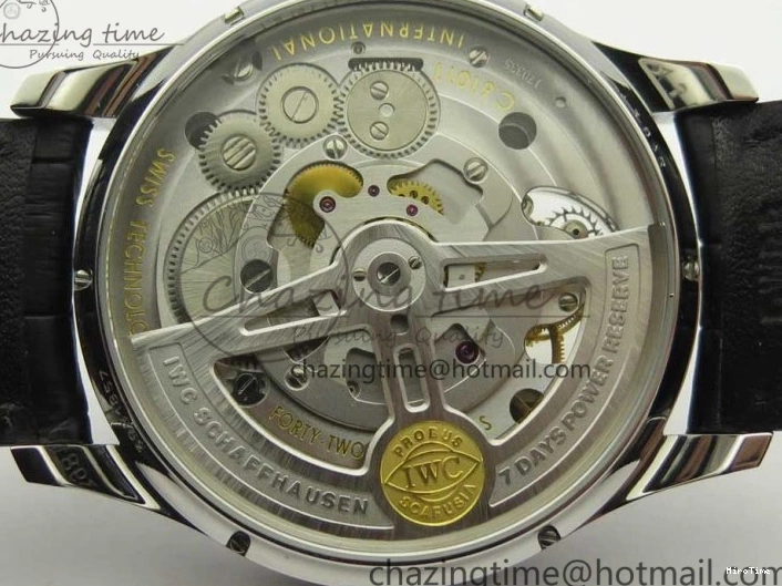 MIROTIME 0809 Portuguese Tourbillon IW5046 SS ZF Best Edition Gray Dial on Black Leather Strap SunProtective 7147